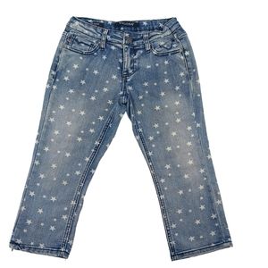 Vigoss The Jagger Capri Jeans Stars Print Girl's Stretch Size 10